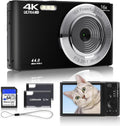 Black Digital Camera 2025 Upgrade 4K 44MP Camera for Teens