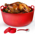 Reusable Silicone Air Fryer Basket Liner 8.6 in - Crispier, Low-Fat