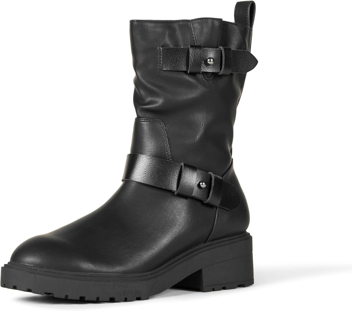 Stylish Mid Calf Cropped Biker Boots for Women - Comfort & Fit