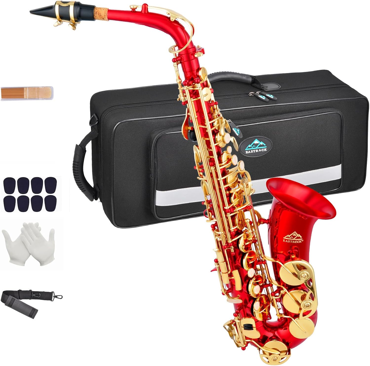 EASTROCK Red/Golden Alto Saxophone Full Kit for Beginners