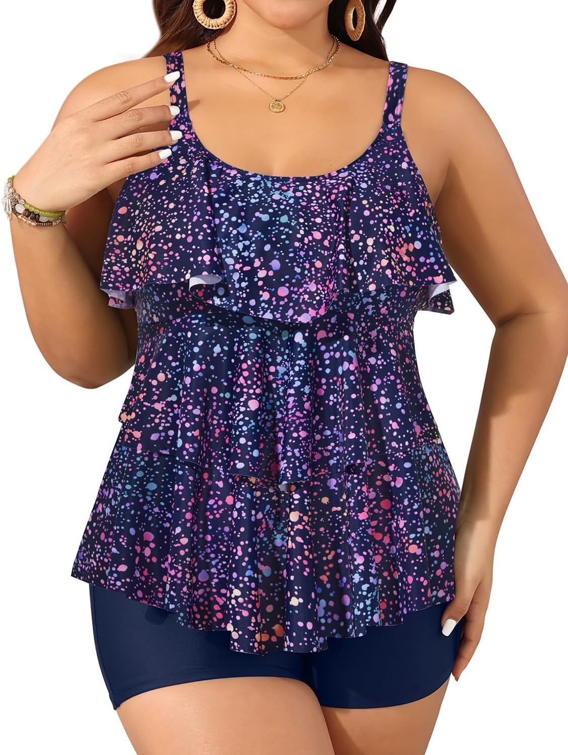 Yonique Women's Plus Size Tankini Swimsuits with Shorts for Comfort
