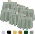 Fitable 6 Pack Sage Green Round Tablecloths - 70 in Round