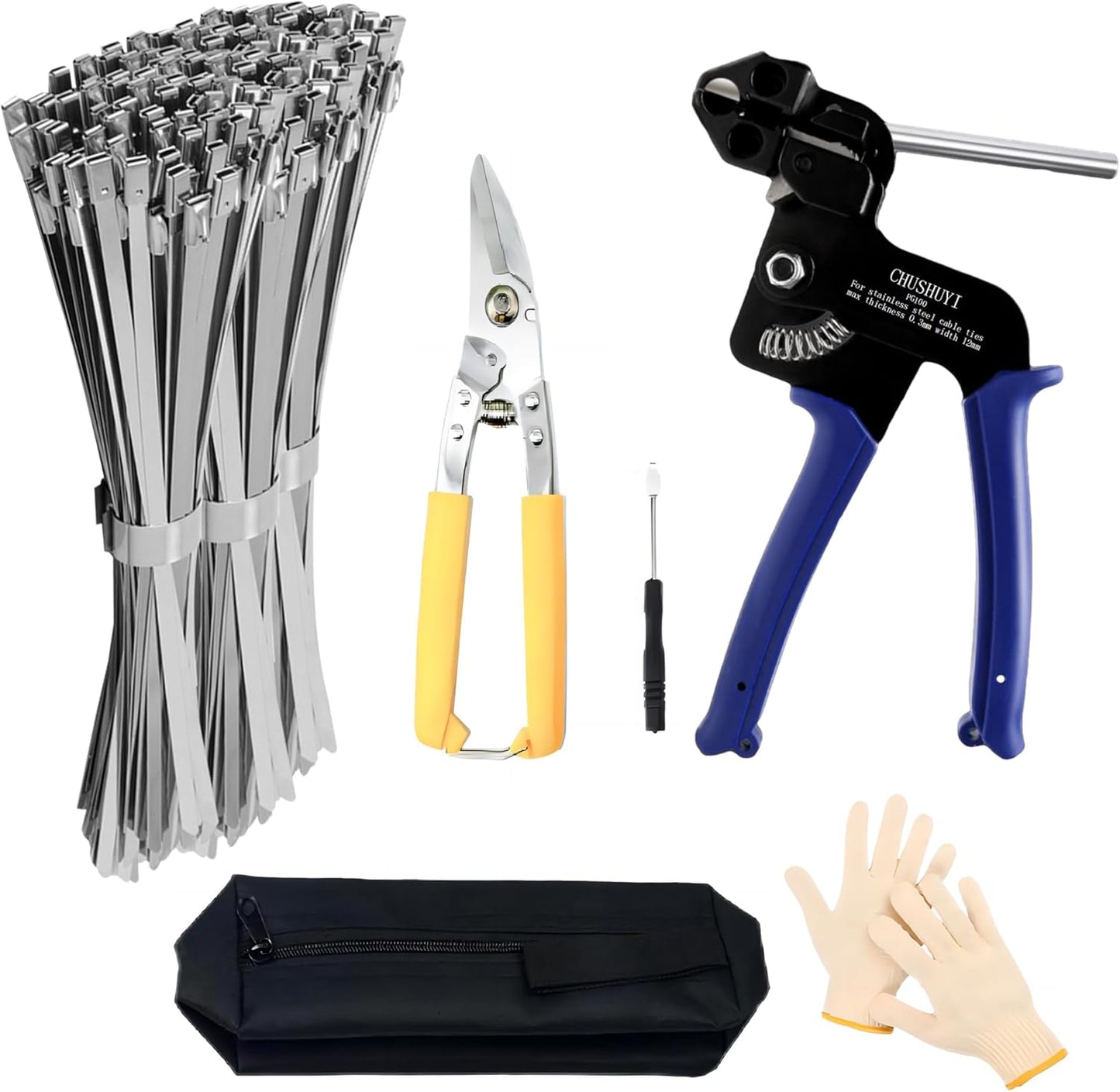 Heavy Steel Cable Tie Tool: Durable Zip Tie Gun Kit for All Needs