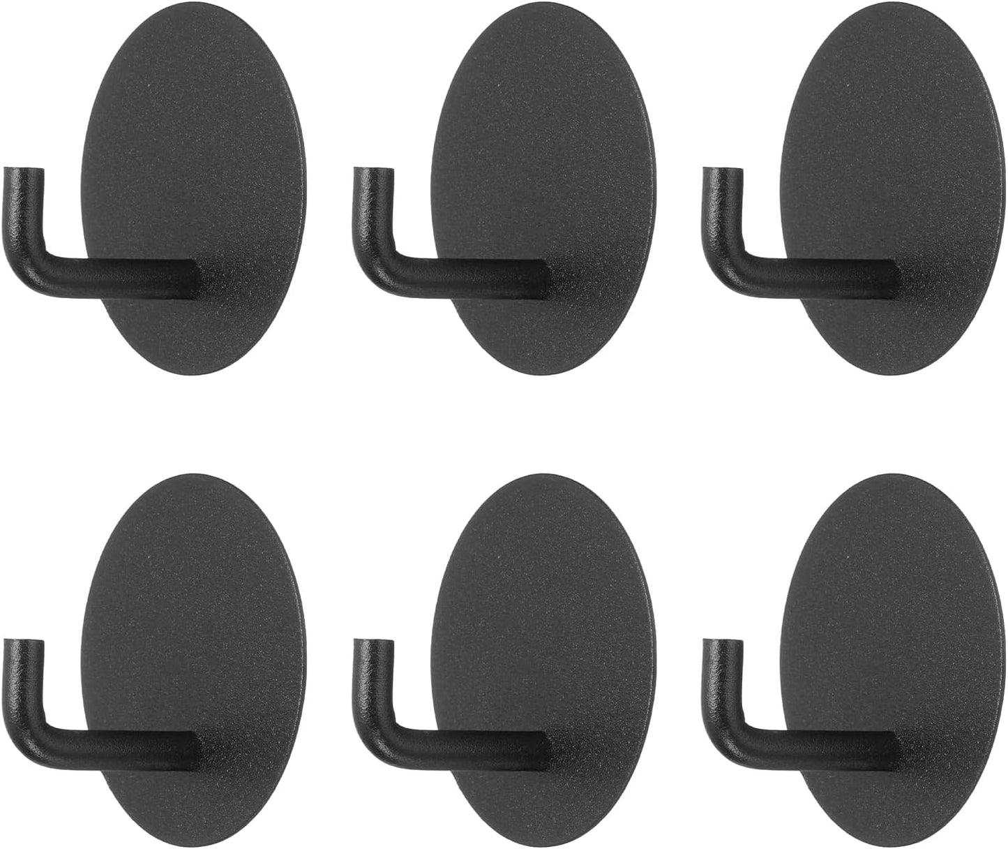 Black Stainless Steel Self Adhesive Hooks Set - No Drill Needed!