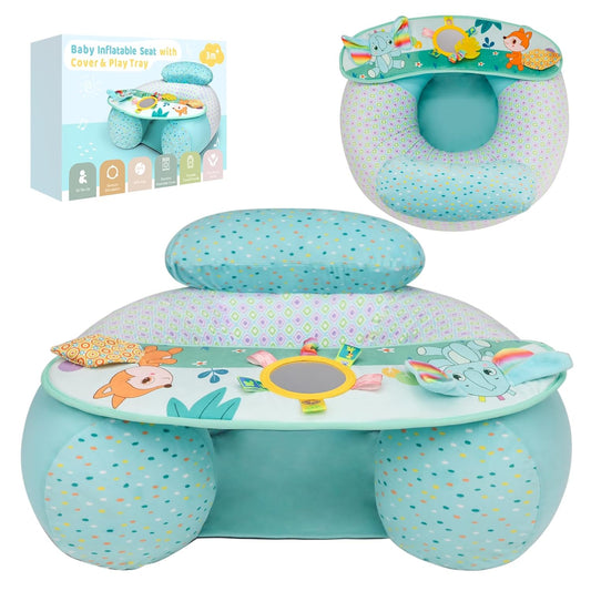 Portable Baby Floor Seat with Sensory Tray, Elephant Design
