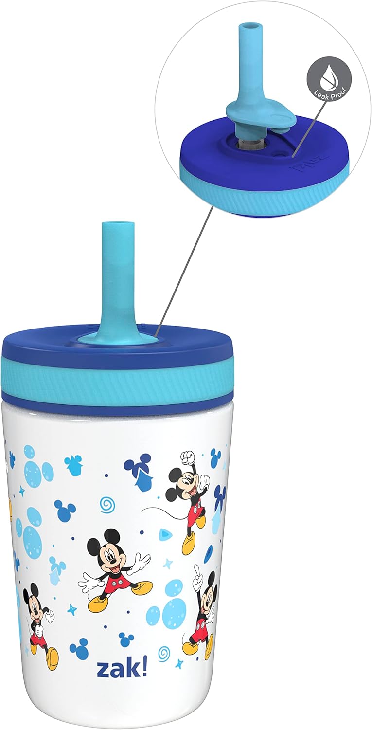 Zak Disney Kelso Toddler Sippy Cup - 12oz Insulated Stainless Steel, Leak-Proof Design!