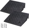 2 Pack Rubber Curb Ramps 6in H 19.7in L - Heavy-Duty Driveway Ramps