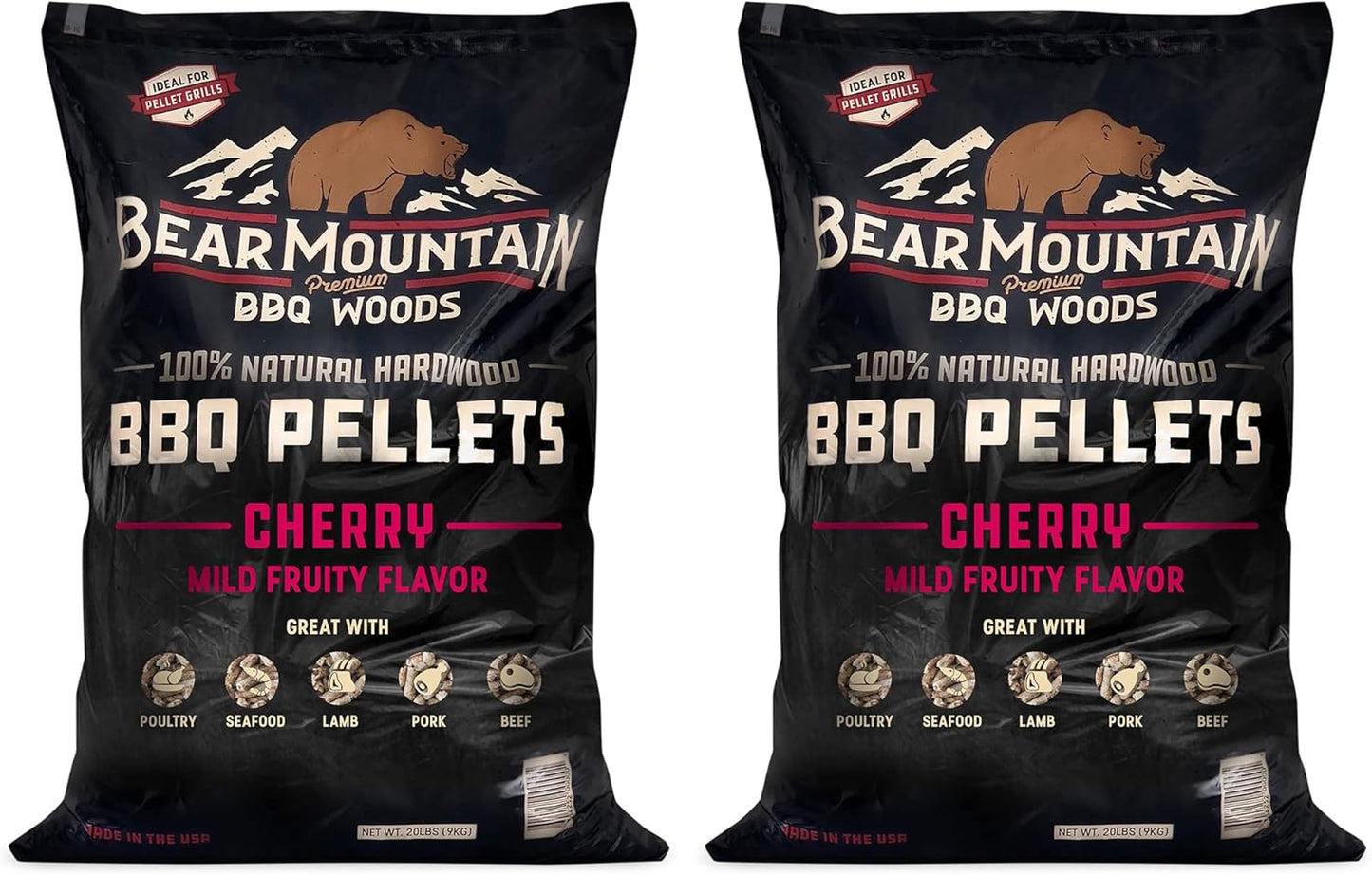 Bear Mountain 2-Pack All Natural Cherry Wood Pellets for BBQ