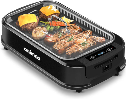 CUSIMAX Smokeless Indoor Grill - 1500W Portable BBQ Delight