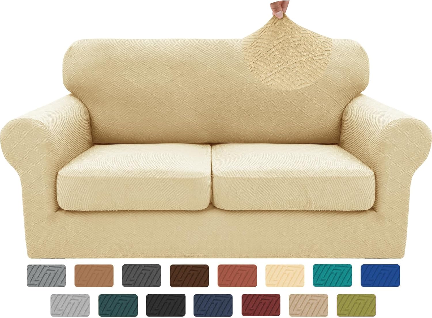 XINEAGE 3 Pieces Couch Covers for 2 Cushion Sofa Slipcover