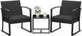 Homall Resin 3 Piece Patio Furniture Set - Cozy Outdoor Bistro Set