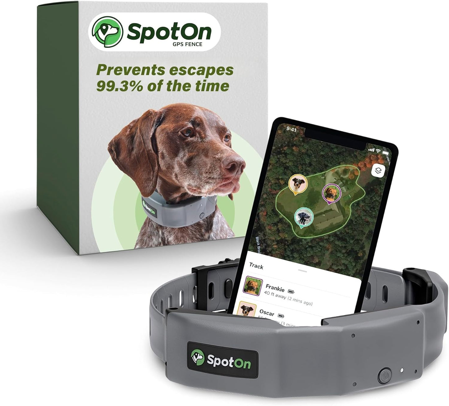 SpotOn GPS Wireless Dog Fence Collar for Medium Dogs, Accurate