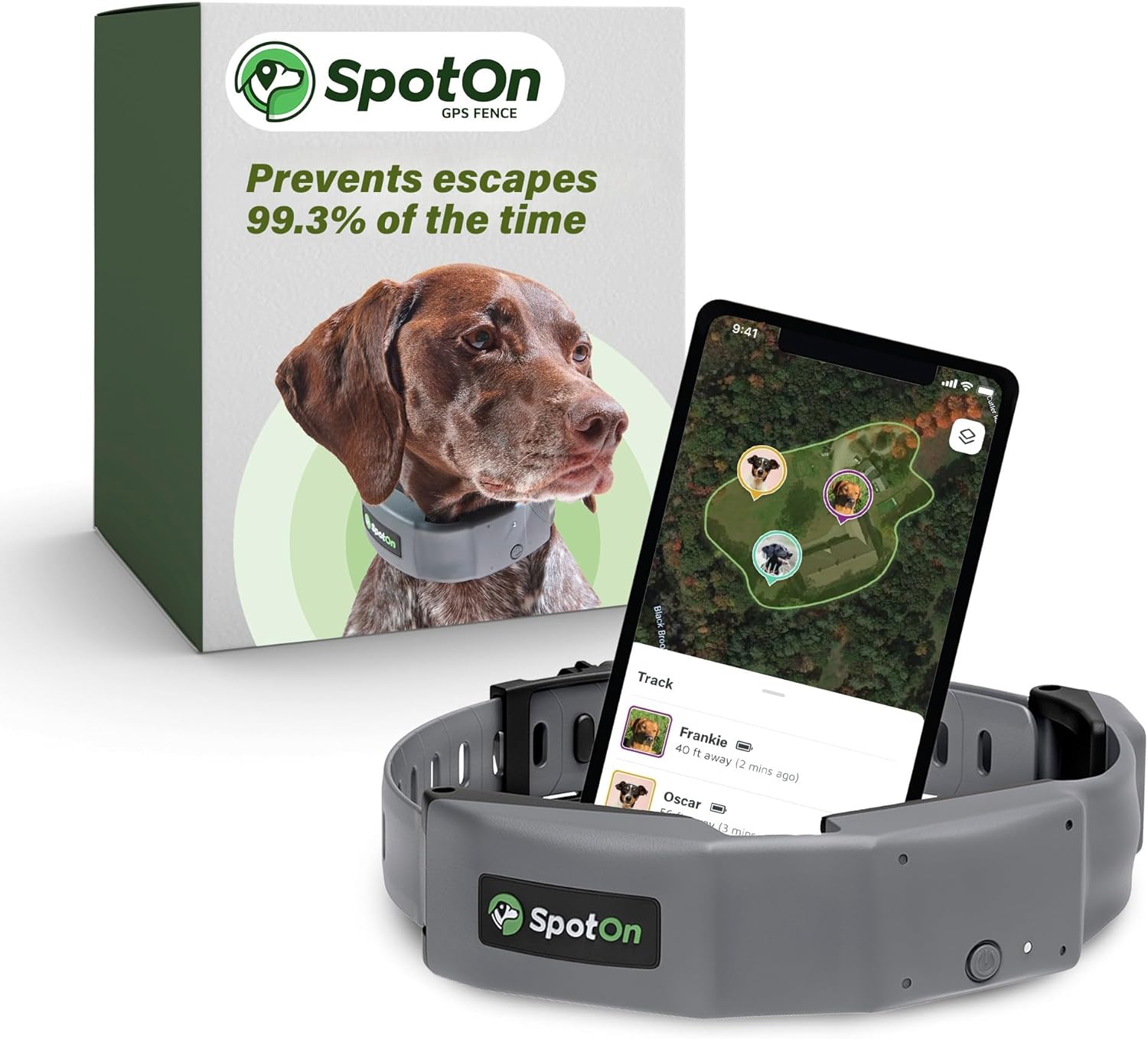 SpotOn GPS Wireless Dog Fence Collar for Medium Dogs, Accurate