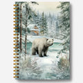 Christmas Notebook Farmhouse Bear Journal - Portable 5.5x8.3 in