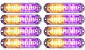 8-Pcs Purple/Amber LED Strobe Grille Lights - Ultra Slim Sync