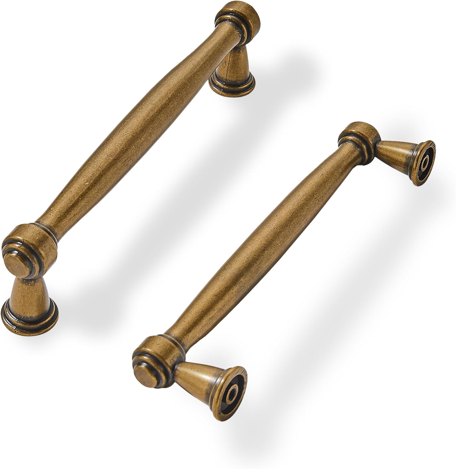 Antique Brass Cabinet Pulls - Vintage Kitchen Hardware Set