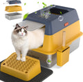XL Extra Large Stainless Steel Cat Litter Box with Lid - Spacious