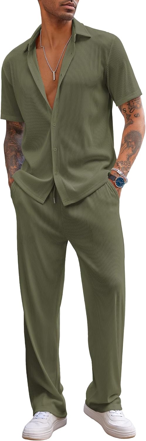 COOFANDY Men's 2 Piece Outfit for Casual Summer Style