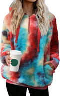 Nirovien Womens Sherpa Pullover Oversized Fuzzy Hoodie - Cozy Plaid 5%