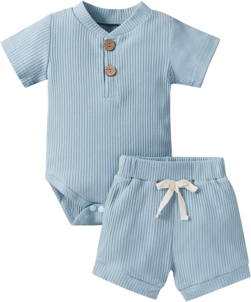Ledy Champswiin Ribbed 2PCS Baby Outfit Set