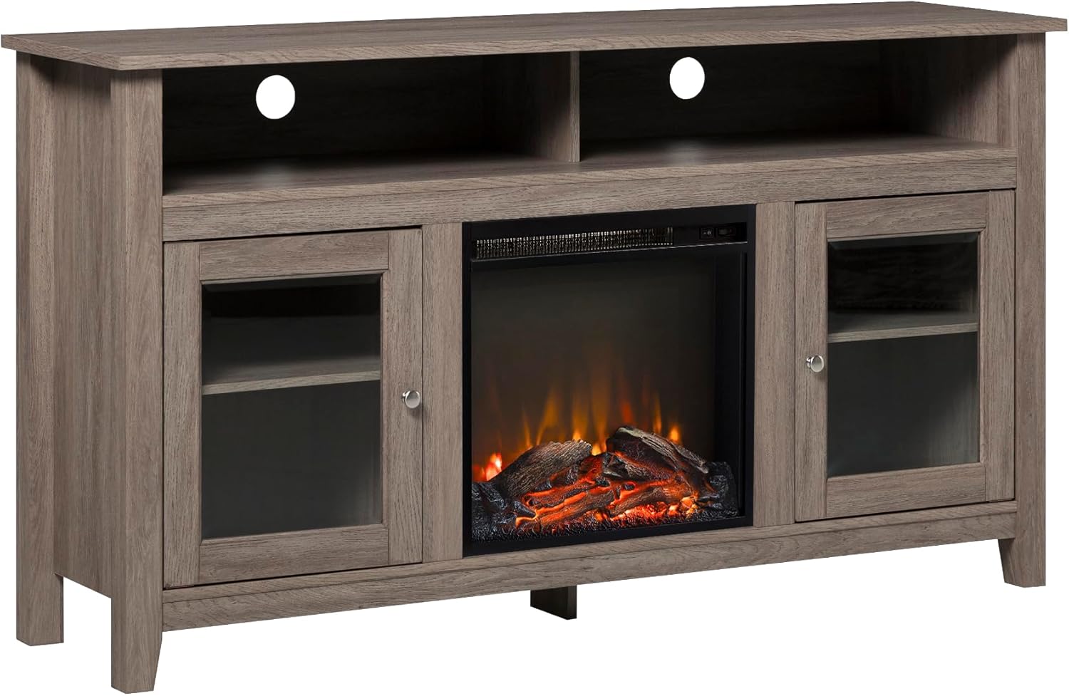 Rustic Farmhouse Fireplace TV Stand for 65 TVs