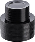 200PCS Black Plastic Plates Set - Durable Disposable Dinnerware