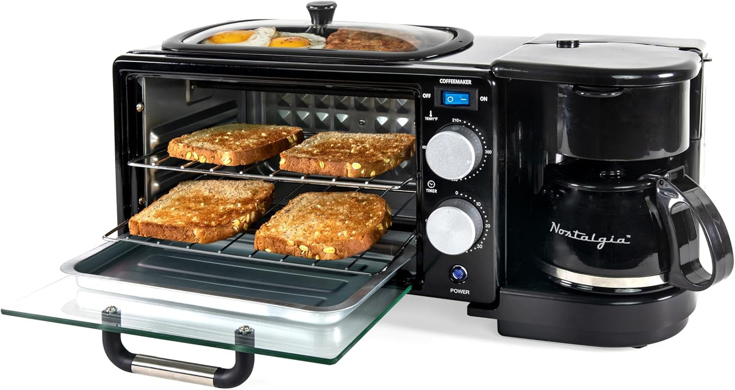 Nostalgia 3-in-1 Retro Breakfast Station for Perfect Mornings