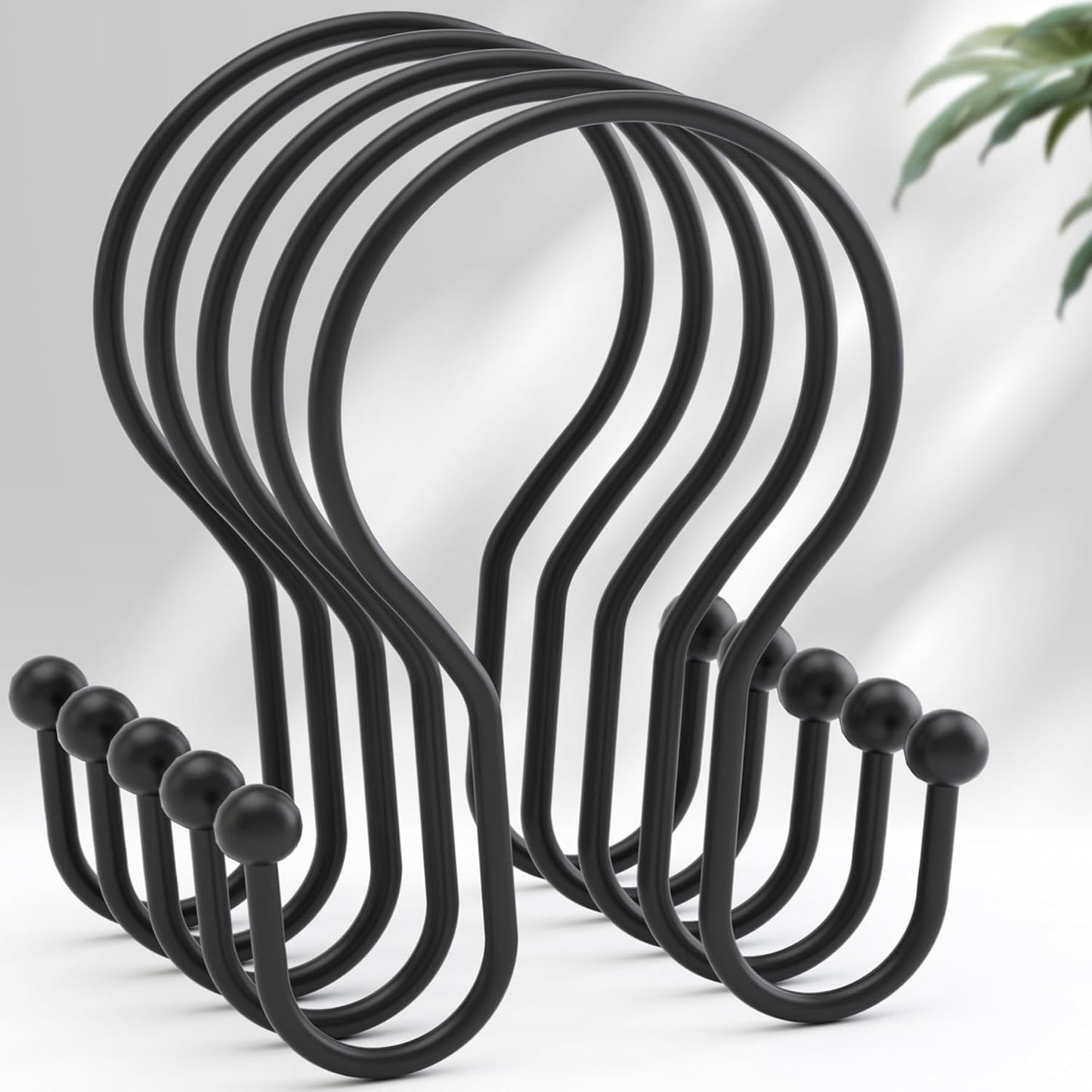 Rust-Proof Double Hook Shower Curtain Rings by AmazerBath