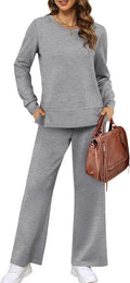 XIEERDUO Women's 2 Piece Lounge Set - Comfy Wide Leg Tracksuit S=US