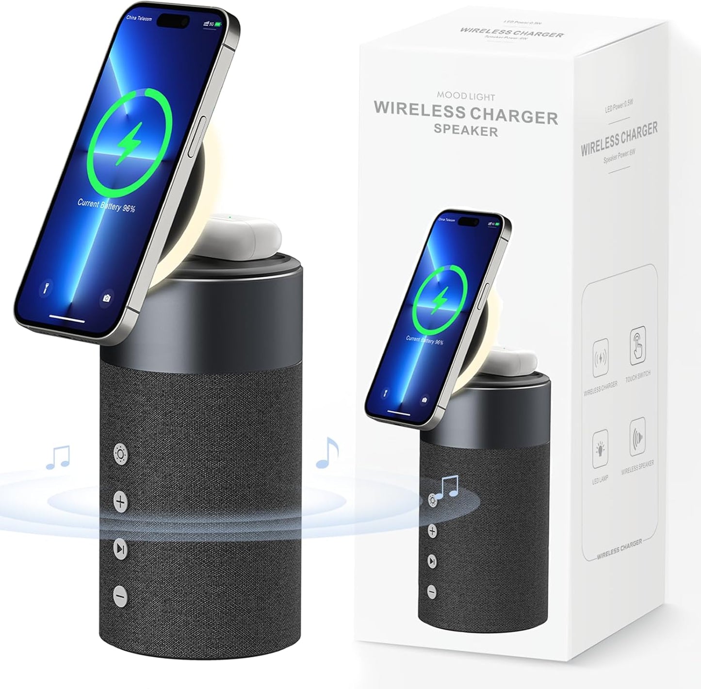 2-in-1 Magnetic Speaker Charger | Fast Wireless Charging