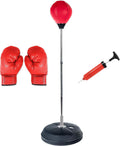 Punching Bag Stand with Gloves and Inflatable Bag - Home Boxing Kit