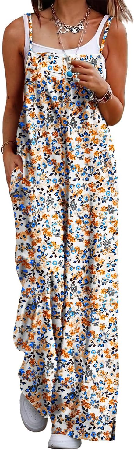 YESNO Women's Summer Boho Casual Jumpsuits with Pockets