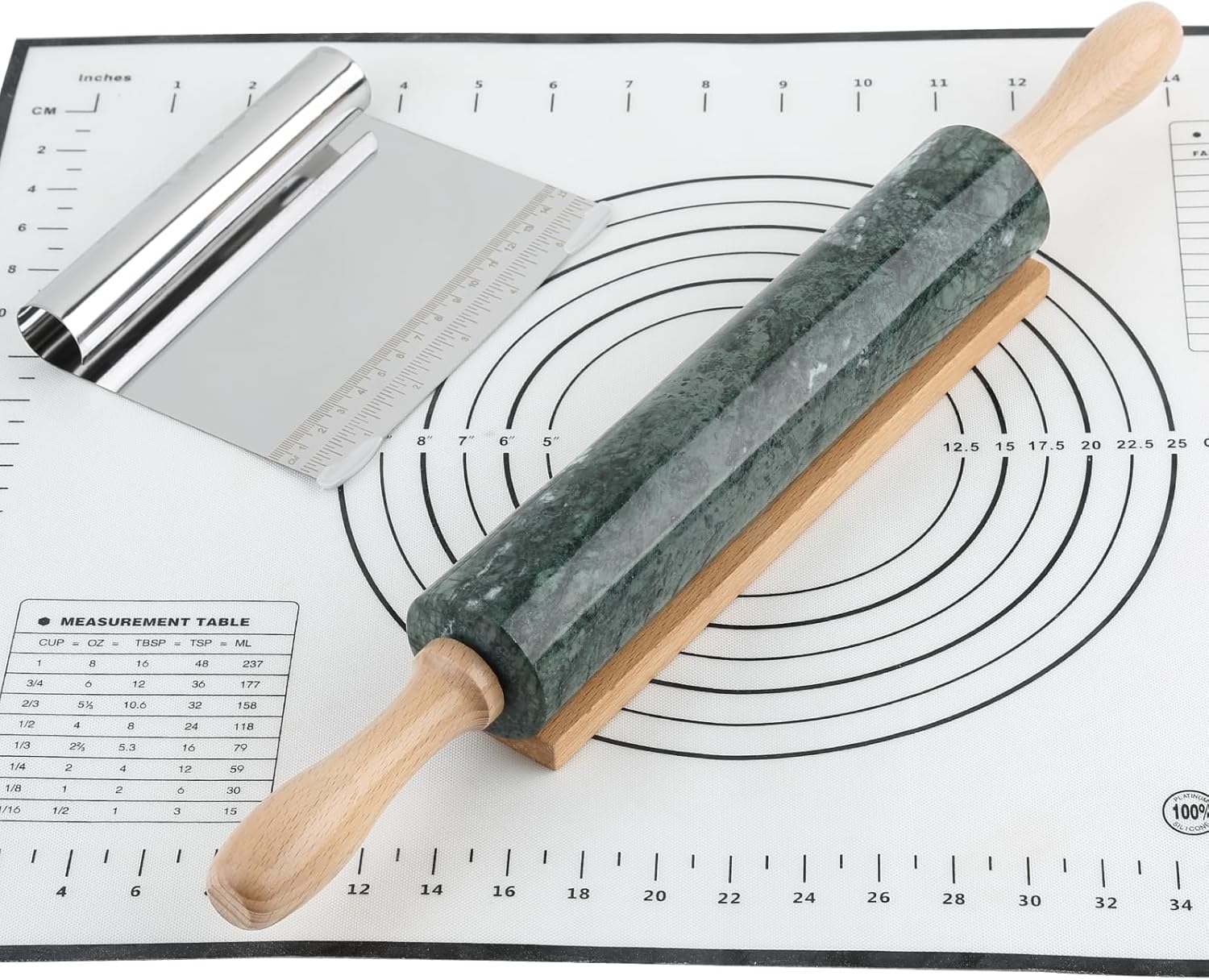Koville Indian Natural Marble Rolling Pin for Perfect Dough