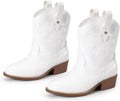 Girls Cowgirl Boots Cowboy Boots with Low Heel - Comfortable Mid Calf