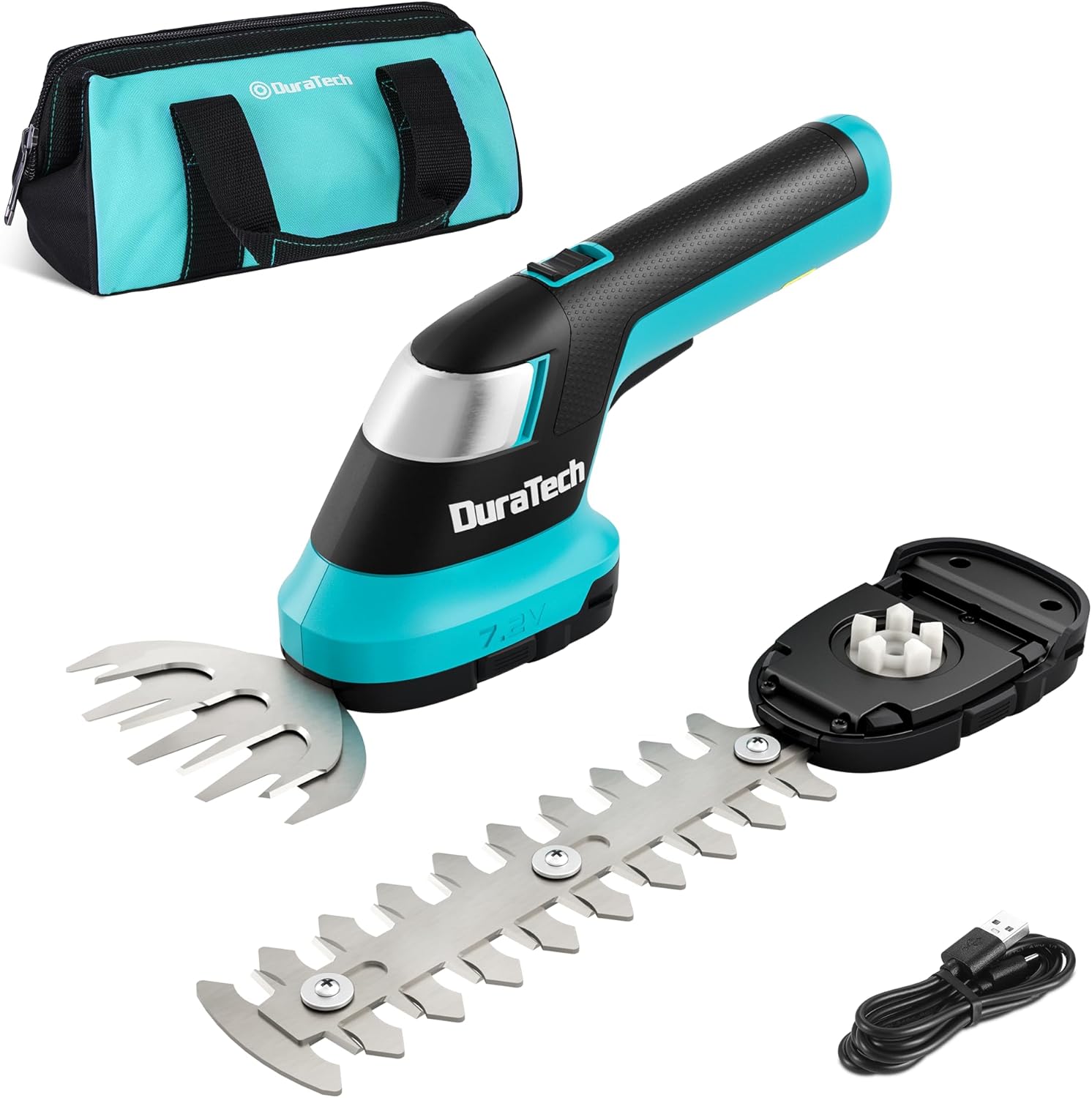 DURATECH Cordless Hedge Trimmer: 2-in-1 Grass & Shrub Shears