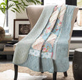 Cozyholy 100% Cotton Blue Floral Patchwork Quilt - Reversible Comfort