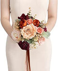 Burnt Orange Artificial Bridesmaid Bouquets 7in - Rustic Fall Look
