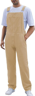 Brown Overalls for Men Work Coveralls - Utility Bib with Pockets