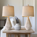 PoKat 20.25 in Rustic Table Lamp Set of 2 - Compact Farmhouse