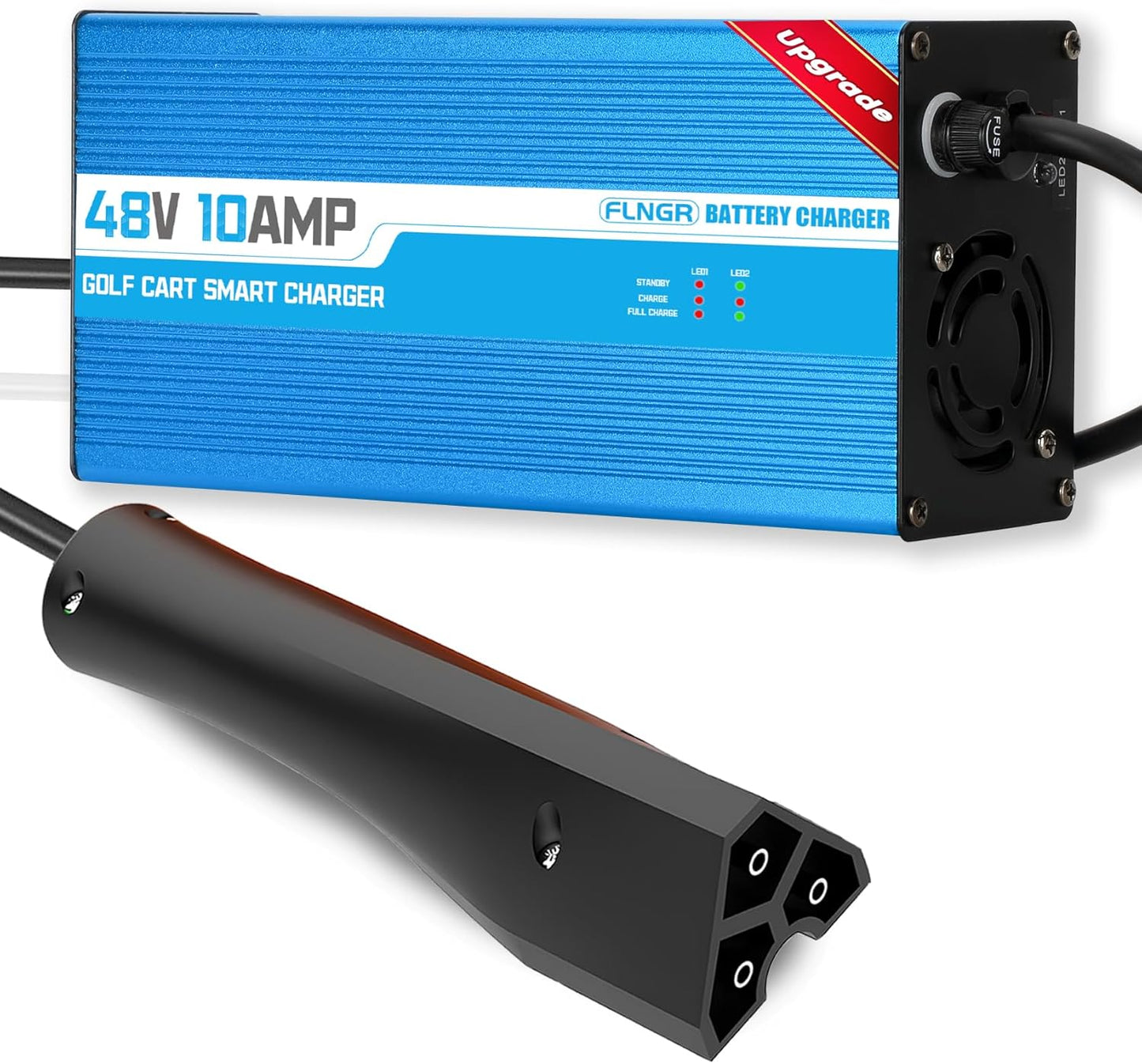 Lightweight 48V Golf Cart Charger, Fast 4-6 Hr Charge, EZGO Rxv & Txt, Replace OEM, Trickle Charge