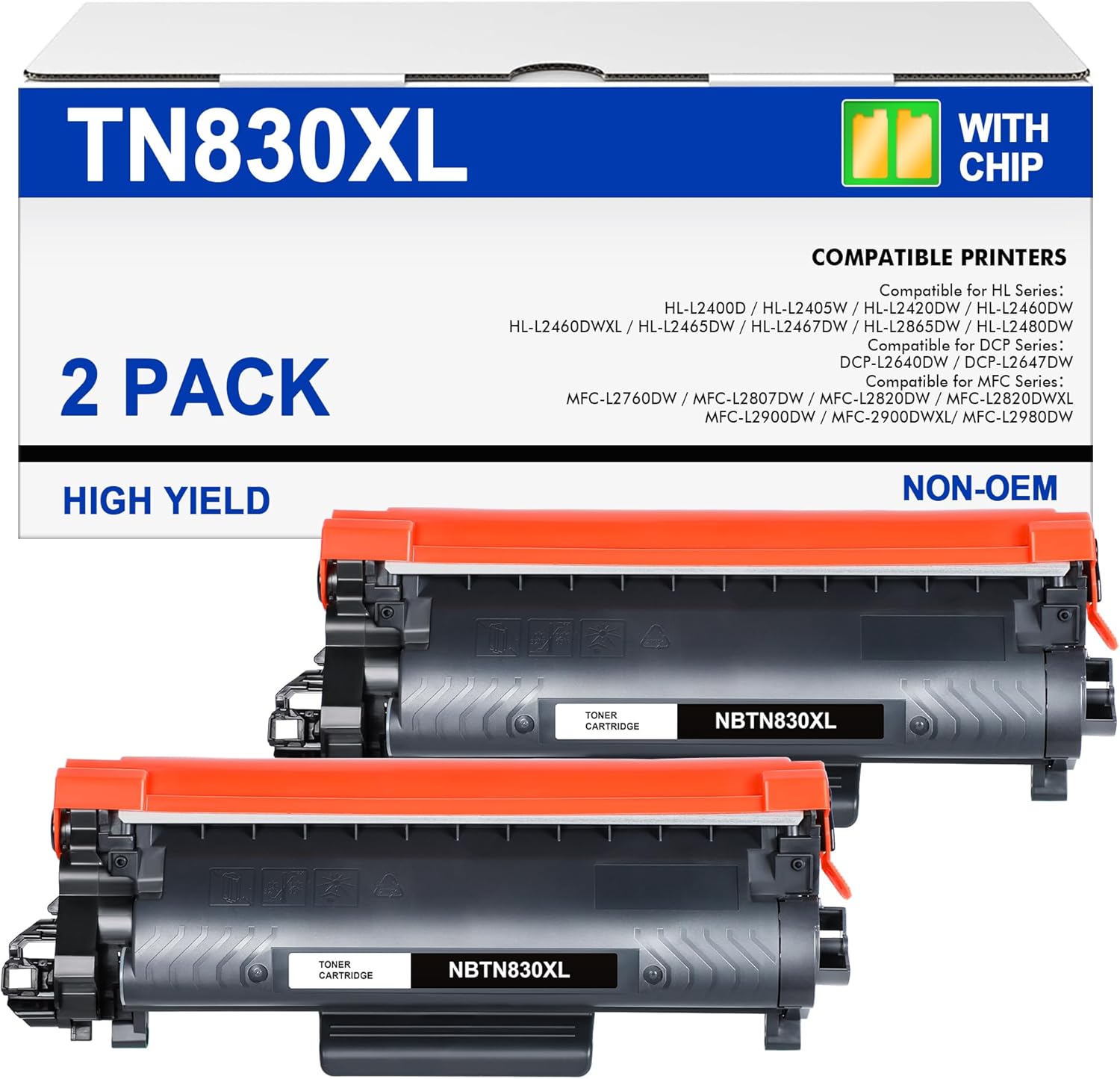 ECHALLENGE Compatible TN830 TN830XL Toner Cartridges for Printers