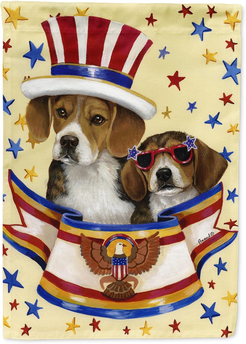 Beagle USA House Flag Large Decorative Porch Sleeve Pole Banner