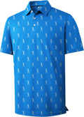 ZITY Mens Golf Shirt Short Sleeve Print Performance Polo - Moisture as