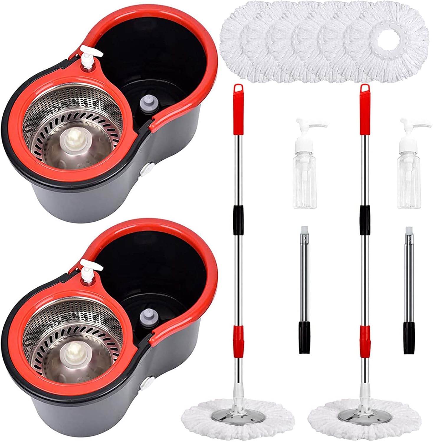 360 Spin Mop and Bucket Set with 61in Handle for Easy Cleaning