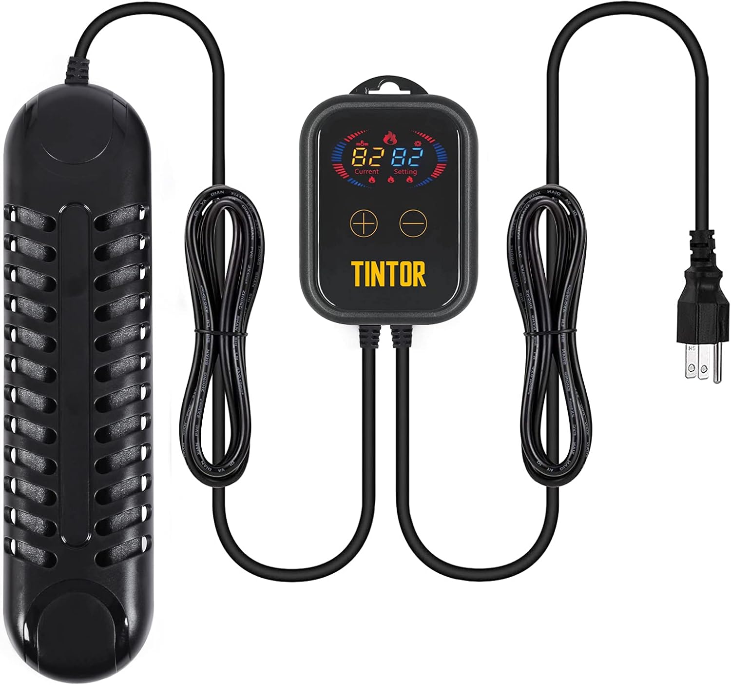 800W/1200W Submersible Aquarium Heater - Double Tube Rapid Heating for Sea and Fresh Water - TINTOR
