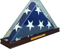 Premium Glass Flag Display Case with Real Wood Moulding - Classic