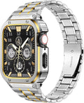 Stainless Steel Watch Band with Case for Apple Watch 45mm - Rugged