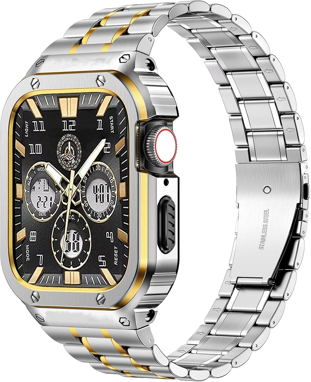 MioHHR Stainless Steel Watch Band with Case for Apple Watch