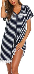 Ekouaer Women's Button Down Nightgown Pajamas Dress - Comfortable