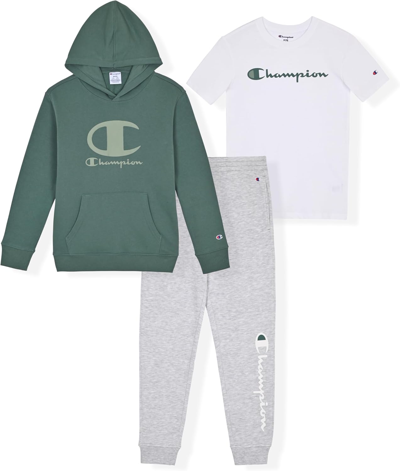 Champion Boys Sweatsuit Set for Kids - 3 Piece Hoodie Jogger Outfit